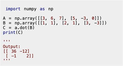 numpy matrix multiplication